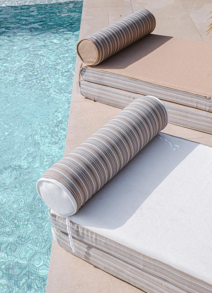 Mxhome Sun Solerger en elantero rayado y espalda blanca - colchón doble o simple - al aire libre