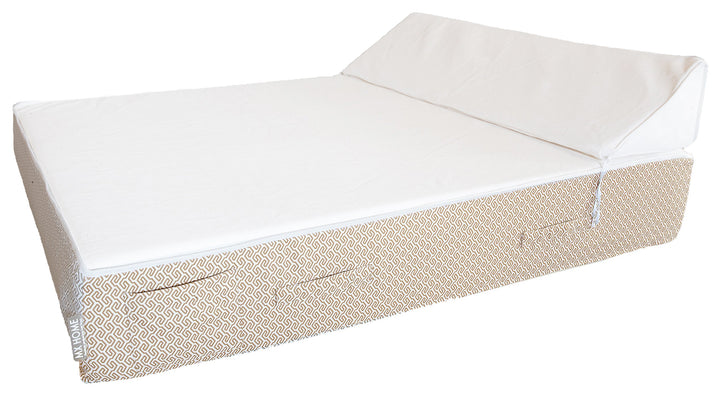 Mxhome Sun Lounger White and Beige - Al aire libre