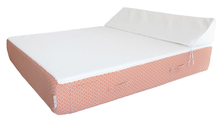 MXHOME Sonnenliege aus weißem und orangefarbenem Schaumstoff - Outdoor