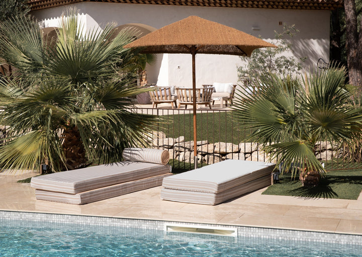 Mxhome Sun Solerger en elantero rayado y espalda blanca - colchón doble o simple - al aire libre