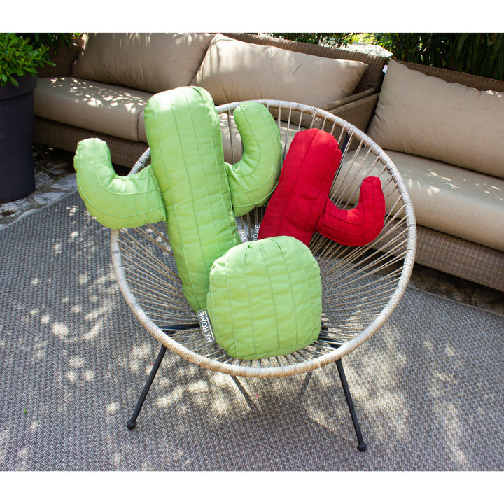 Almohada de cactus mxhome con bast o efecto verde - al aire libre