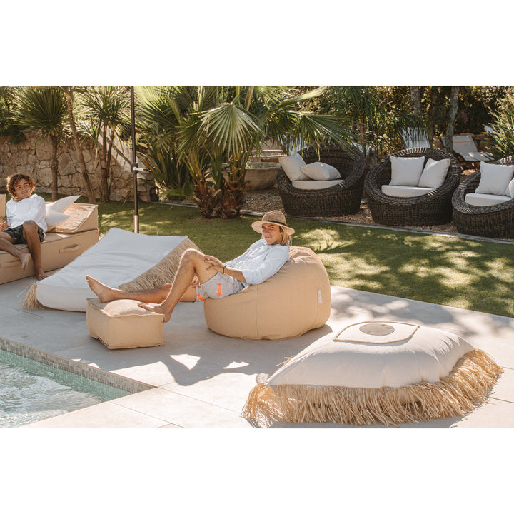 Mxhome beanbag xl ojo griego con flecos de bosto - al aire libre