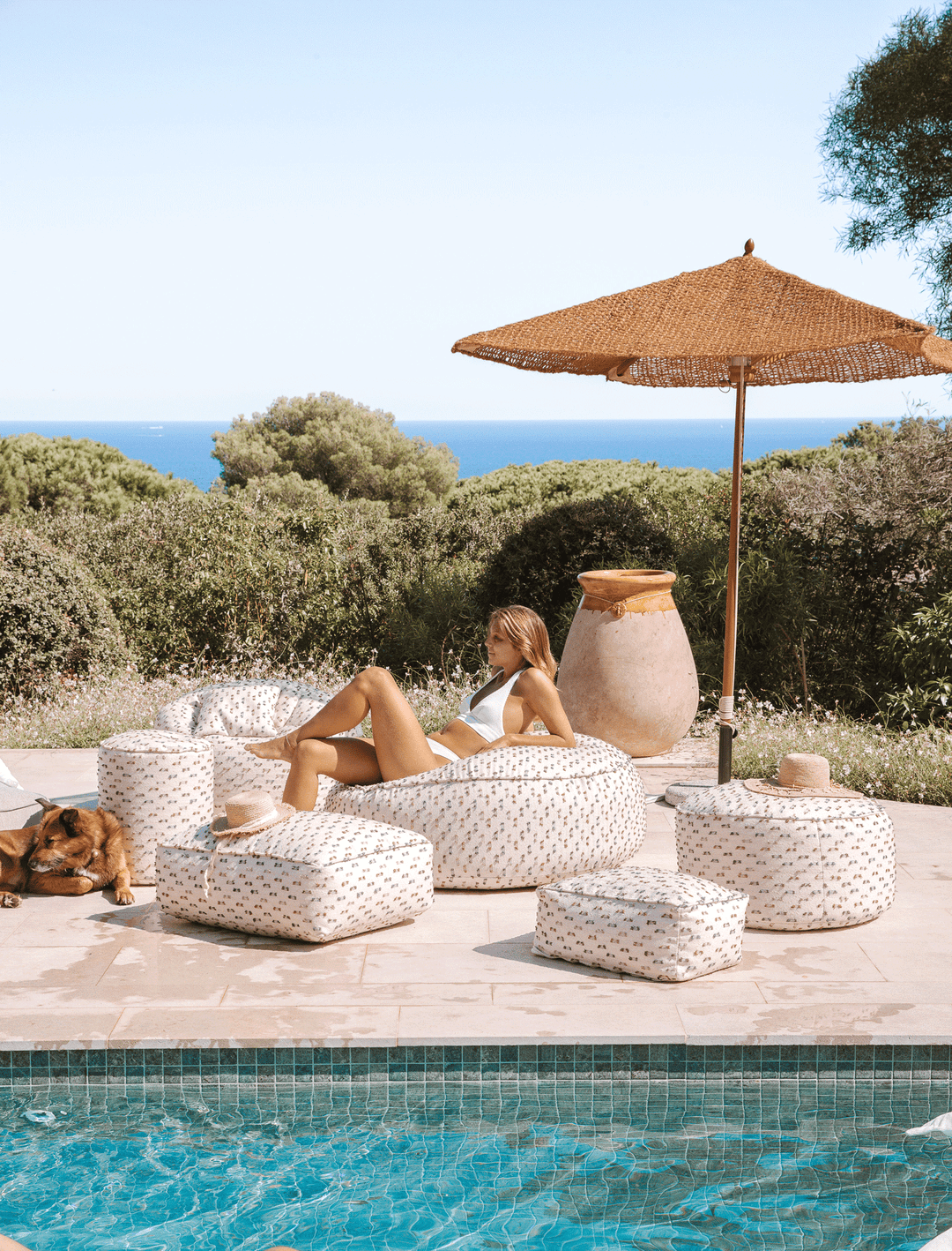 MXHOME Sitzsack XL - Stoff „funky“ - Outdoor
